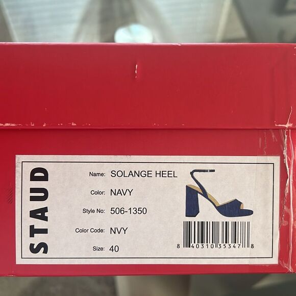 STAUD Solange NAVY High Block Heel Sandals, New, Size EU 40 - Picture 13 of 15
